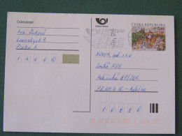 Czech Republic 2001 Stationery Postcard 5.40 Kcs Prague Sent Locally From Prague, EMS Slogan - Cartas & Documentos