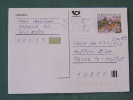 Czech Republic 2001 Stationery Postcard 5.40 Kcs Prague Sent Locally From Prague, EMS Slogan - Covers & Documents