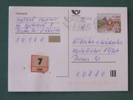 Czech Republic 2001 Stationery Postcard 5.40 Kcs Prague Sent Locally From Prague, EMS Slogan - Brieven En Documenten