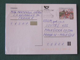 Czech Republic 2001 Stationery Postcard 5.40 Kcs Prague Sent Locally From Prague, EMS Slogan - Storia Postale