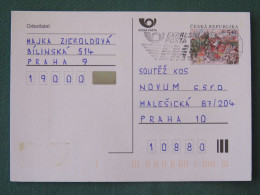 Czech Republic 2001 Stationery Postcard 5.40 Kcs Prague Sent Locally From Prague, EMS Slogan - Cartas & Documentos