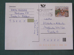 Czech Republic 2001 Stationery Postcard 5.40 Kcs Prague Sent Locally From Prague, EMS Slogan - Storia Postale