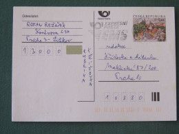 Czech Republic 2001 Stationery Postcard 5.40 Kcs Prague Sent Locally From Prague, EMS Slogan - Briefe U. Dokumente