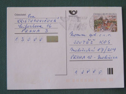 Czech Republic 2001 Stationery Postcard 5.40 Kcs Prague Sent Locally From Prague, EMS Slogan - Cartas & Documentos