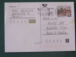 Czech Republic 2001 Stationery Postcard 5.40 Kcs Prague Sent Locally From Prague, EMS Slogan - Briefe U. Dokumente