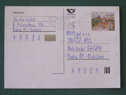 Czech Republic 2001 Stationery Postcard 5.40 Kcs Prague Sent Locally From Prague, EMS Slogan - Cartas & Documentos