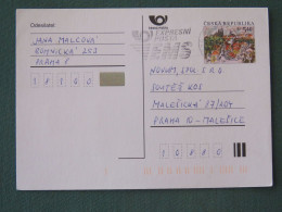 Czech Republic 2001 Stationery Postcard 5.40 Kcs Prague Sent Locally From Prague, EMS Slogan - Briefe U. Dokumente