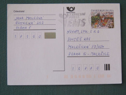 Czech Republic 2001 Stationery Postcard 5.40 Kcs Prague Sent Locally From Prague, EMS Slogan - Covers & Documents