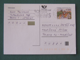 Czech Republic 2001 Stationery Postcard 5.40 Kcs Prague Sent Locally From Prague, EMS Slogan - Storia Postale