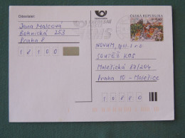 Czech Republic 2001 Stationery Postcard 5.40 Kcs Prague Sent Locally From Prague, EMS Slogan - Briefe U. Dokumente