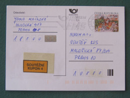 Czech Republic 2001 Stationery Postcard 5.40 Kcs Prague Sent Locally From Prague, EMS Slogan - Storia Postale