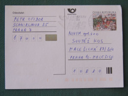 Czech Republic 2001 Stationery Postcard 5.40 Kcs Prague Sent Locally From Prague, EMS Slogan - Covers & Documents