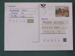 Czech Republic 2001 Stationery Postcard 5.40 Kcs Prague Sent Locally From Ostrava, EMS Slogan - Covers & Documents