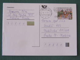 Czech Republic 2001 Stationery Postcard 5.40 Kcs Prague Sent Locally From Ostrava, EMS Slogan - Lettres & Documents