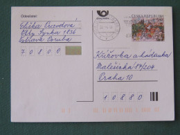 Czech Republic 2001 Stationery Postcard 5.40 Kcs Prague Sent Locally From Ostrava, EMS Slogan - Covers & Documents