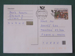 Czech Republic 2001 Stationery Postcard 5.40 Kcs Prague Sent Locally From Ostrava, EMS Slogan - Covers & Documents