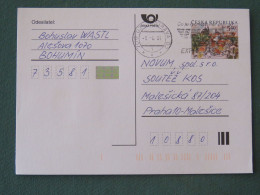 Czech Republic 2001 Stationery Postcard 5.40 Kcs Prague Sent Locally From Ostrava, EMS Slogan - Covers & Documents