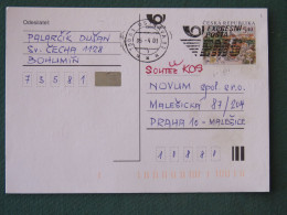 Czech Republic 2001 Stationery Postcard 5.40 Kcs Prague Sent Locally From Ostrava, EMS Slogan - Lettres & Documents