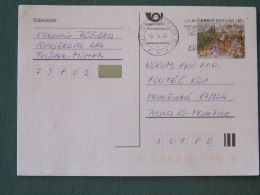 Czech Republic 2001 Stationery Postcard 5.40 Kcs Prague Sent Locally From Ostrava, EMS Slogan - Lettres & Documents