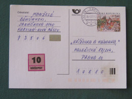 Czech Republic 2001 Stationery Postcard 5.40 Kcs Prague Sent Locally - Lettres & Documents