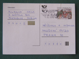 Czech Republic 2001 Stationery Postcard 5.40 Kcs Prague Sent Locally From Pardubice, EMS Slogan - Storia Postale