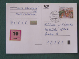 Czech Republic 2001 Stationery Postcard 5.40 Kcs Prague Sent Locally - Brieven En Documenten