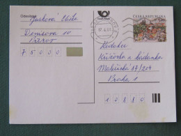 Czech Republic 2001 Stationery Postcard 5.40 Kcs Prague Sent Locally - Storia Postale