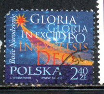 POLONIA POLAND POLSKA 2010 CHRISTMAS STAR AT BETHLEHEM NIGHT SKY 2.40z USED USATO OBLITERE' - Usati