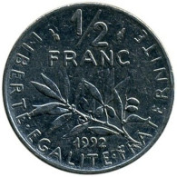 France - 1992 - KM 931 - 1/2 Franc - XF - 1/2 Franc