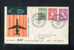 "DAENEMARK" 1959, SAS-Caravelle-Erstflugbrief "Copenhagen-Beirut" (50161) - Airmail