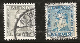 Islande 1935 N° Y&T : 161 Et 163 Obl. - Gebruikt