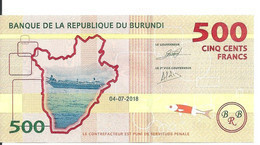 BURUNDI 500 FRANCS 2018 UNC P 50 B - Burundi