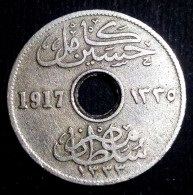 EGYPT 1917 - 5 Millièmes - Hussein Kamal - Heaton (H) - Perfect, Agouz - Aegypten