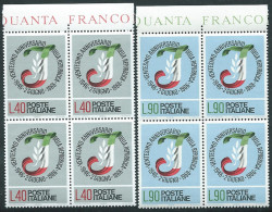 Italia 1966; Ventennale Della Repubblica. Serie Completa In Quartine Di Bordo Superiore. - 1961-70: Mint/hinged