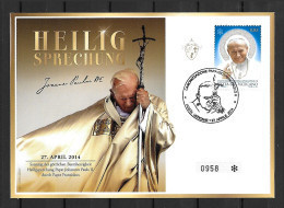 2014 Joint Vatican And  Poland, FDC VATICAN WITH 1 STAMP: Day Of Canonization Pope John Paul - Emissions Communes