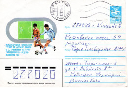 RUSSIA [USSR]: 1986 SPORT - FOOTBALL, Used Postal Stationery Cover - Registered Shipping! - Enteros Postales