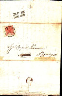 49742) ITALIA- LOBARDO VENETO-LETTERA CON 15C.ROSA 1° Emissione DA PADOVA A ROVIGO - Lombardo-Veneto