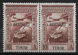 TIMOR 1947 EMPIRE STAMP SURC. "LIBERTAÇÃO" - AIRMAIL PAIR MNH (NP#72-P17-L2) - Timor