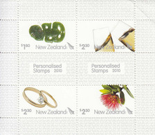 2010 New Zealand Greetings Wine Jewellery SILVER  Souvenir Sheet MNH @ BELOW FACE VALUE - Ungebraucht