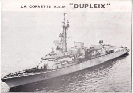 La CORVETTE A.S.M.  "DUPLEIX"  HISTORIQUE   IMP D.C.A.N. BREST - Schiffe