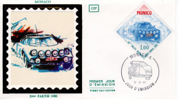 Monaco -  50e Rallye Monte-Carlo 1982 - Lancia Stratos  -  Envelope FDC Prémier Jour - Automobile