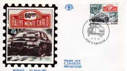 Monaco -  60e Rallye Monte-Carlo 1992 - Ford Sierra Cosworth  -  Envelope FDC Prémier Jour - Auto's