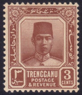 TRENGGANU 1925 3c Sc#23 - MH Toned Gum @P1079 - Trengganu