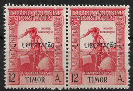 TIMOR 1947 EMPIRE STAMP SURC. "LIBERTAÇÃO" - PAIR MNH (NP#72-P17-L3) - Timor