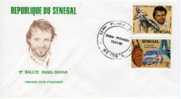 République Du Senegal - 11e Rallye Paris-Dakar - Thierry Sabine  -  Envelope  FDC Prémier Jour - Cars