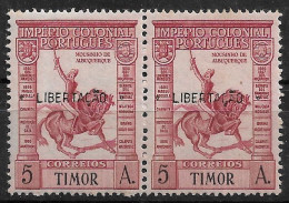 TIMOR 1947 EMPIRE STAMP SURC. "LIBERTAÇÃO" - PAIR MNH (NP#72-P17-L3) - Timor
