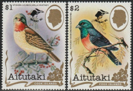 THEMATIC PHILATELIC EXHIBITION: "BIRDPEX '90" IN NEW ZEALAND.  BLUE-HEADED FLYCATCHER, RED-BELLIED FLYCATCHER - AITUTAKI - Esposizioni Filateliche