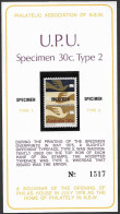 AUSTRALIA - 1974 30c UPU SPECIMEN CARD. MNH ** - Ongebruikt