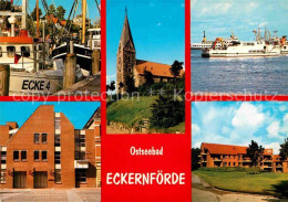 72692863 Eckernfoerde Hafen Fischkutter Faehre Kirche Gaeude Eckernfoerde - Eckernförde