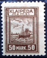 MEMEL - KLAIPEDA                          N° 152     (Cat. Michel)                       NEUF* - Memel (Klaipeda) 1923
